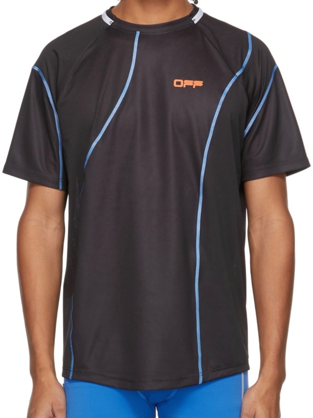 Off-White Men’s Active Black Logo Mesh T-Shirt Size Small